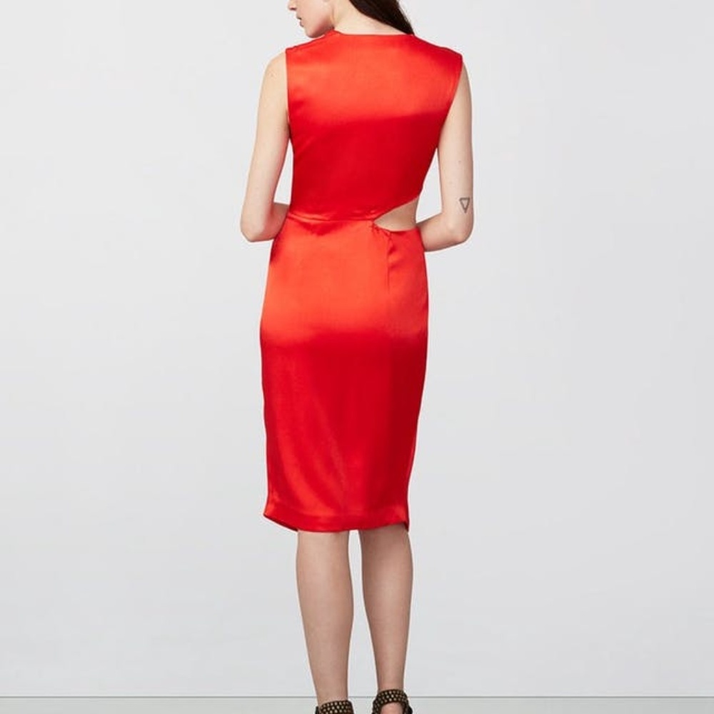 RACHEL Rachel Roy Cut-Out Sleeveless Midi Dress in Red Sz 10 NWT - Picture 3 of 7